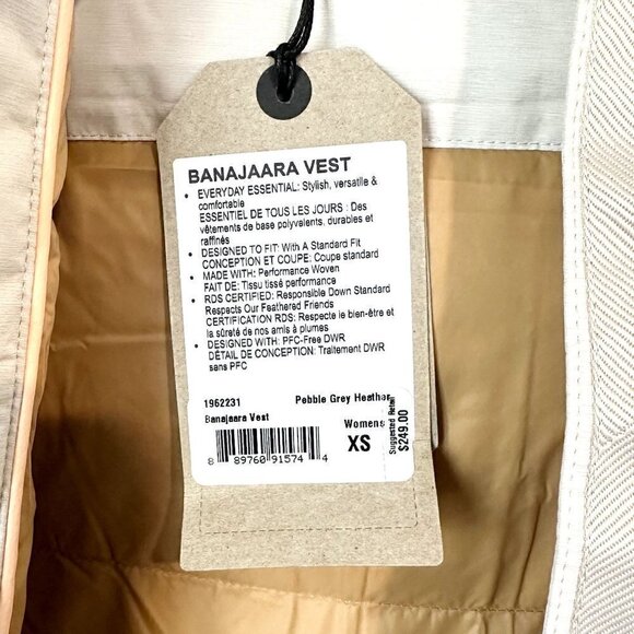 NWT Prana Women's Banajaara Vest in Pebble Gray Heather - Size XS - Picture 3 of 12